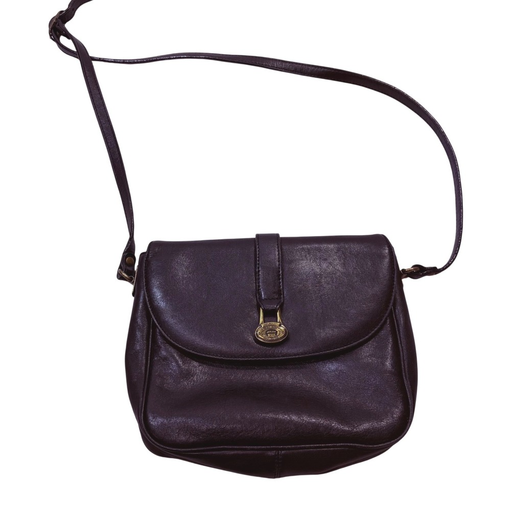 Etienne Aigner Vintage Handcrafted Burgundy Leather Crossbody Shoulder Bag Brass